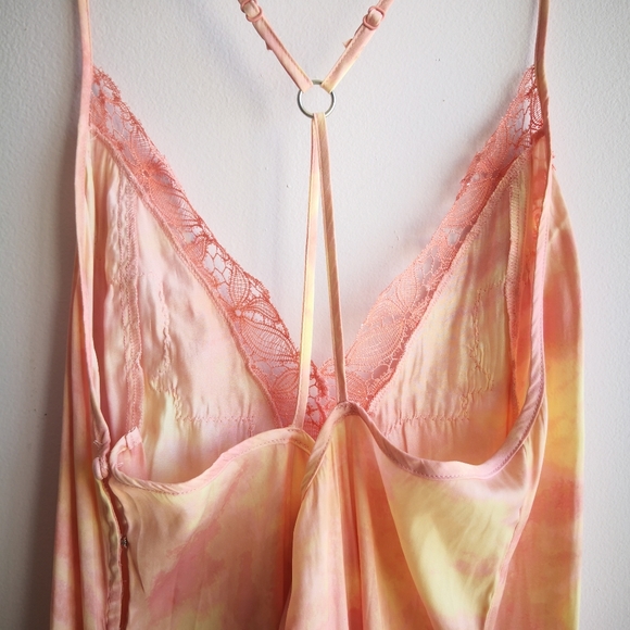 FREE PEOPLE Pink Silky Tie Dye Midi Slip Dress - Picture 6 of 8